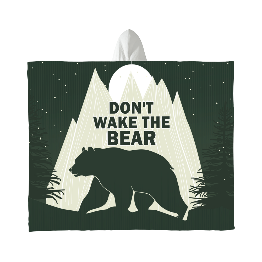 Don't Wake the Bear – Hooded Sherpa Fleece Blanket
