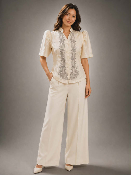 Silver Vine Embroidered Bolero