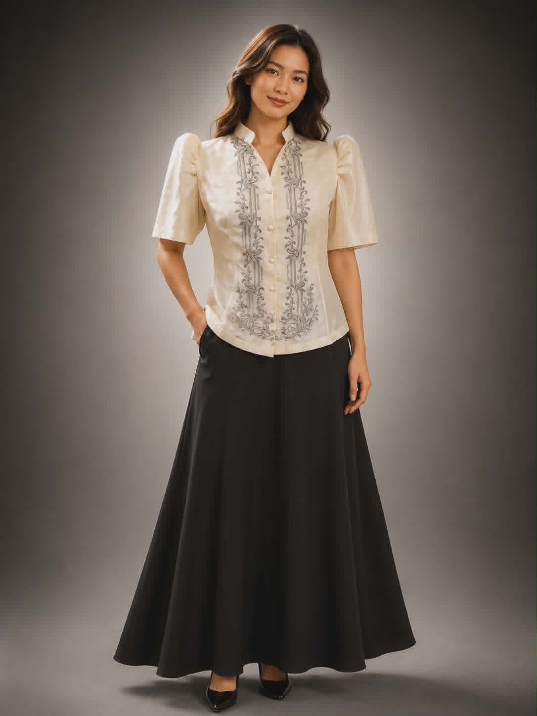 Silver Vine Embroidered Bolero