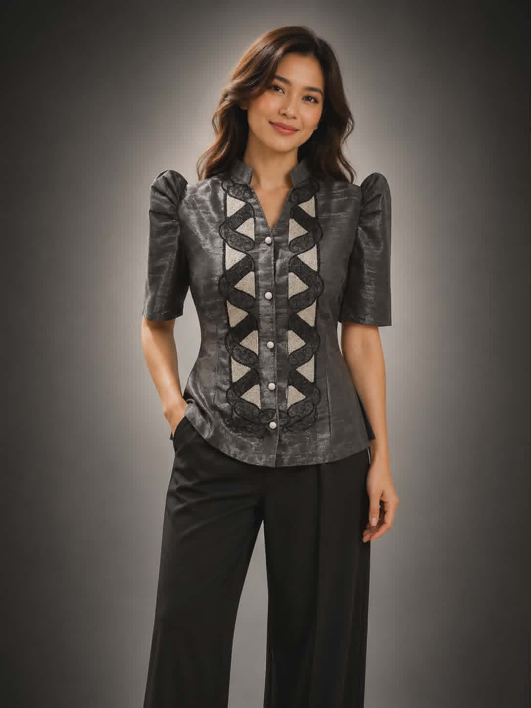 Midnight Shimmer Embroidered Bolero