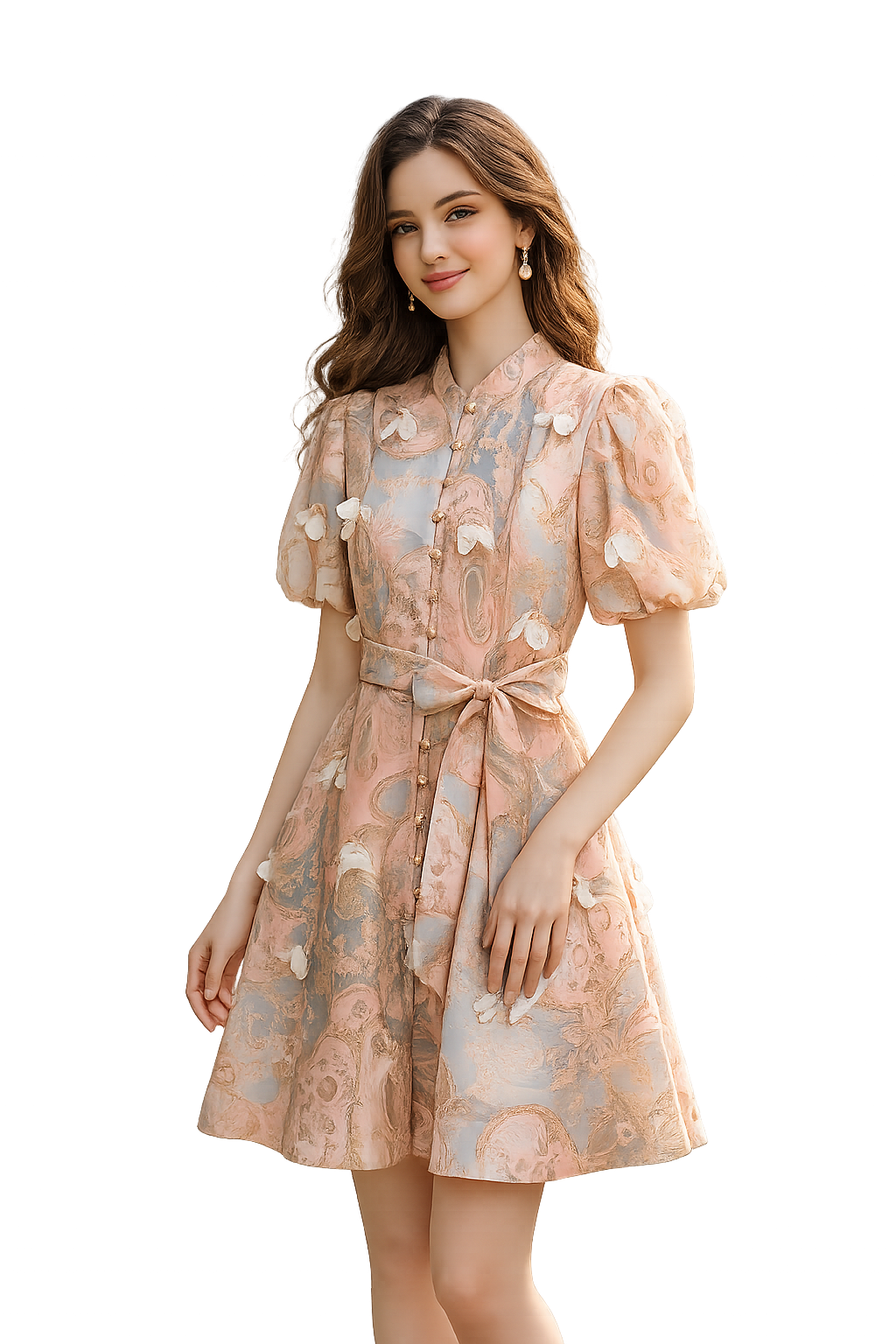 Pastel Marble Print Dress