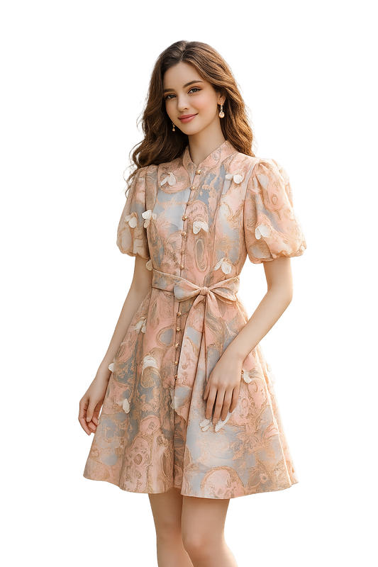 Pastel Marble Print Dress