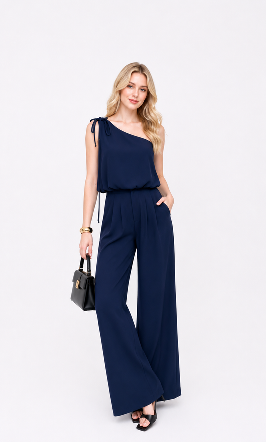 One-Shoulder Wide Leg Jumpsuit
