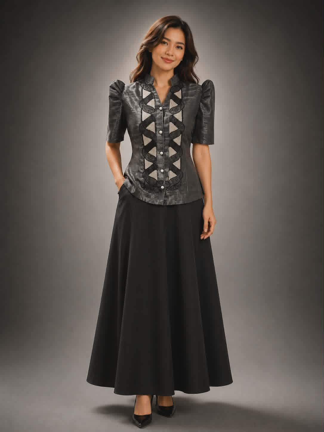 Midnight Shimmer Embroidered Bolero